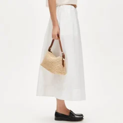 Berkeley small handknotted shoulder bag in raffia