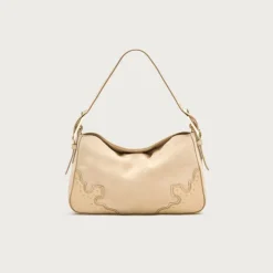 Berkeley small shoulder bag in studded leather and suede