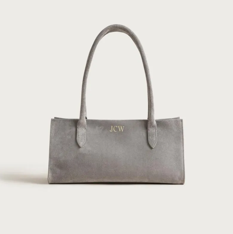 Berkeley structured shoulder bag in suede