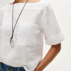 Boatneck tee in linen