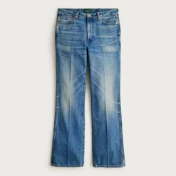Bootcut creased jean in vintage medium wash