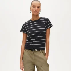Boyfriend jersey classic-fit T-shirt in stripe