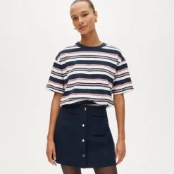 Boyfriend jersey oversized T-shirt in stripe