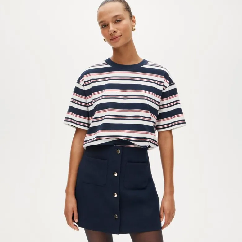 Boyfriend jersey oversized T-shirt in stripe