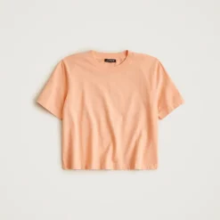 Boyfriend jersey relaxed cropped T-shirt