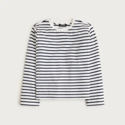 Boyfriend jersey relaxed long-sleeve T-shirt in stripe