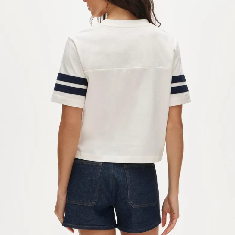Boyfriend jersey relaxed cropped "Mama" graphic T-shirt