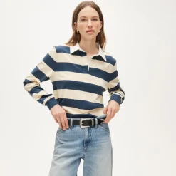 Boyfriend jersey rugby shirt in stripe