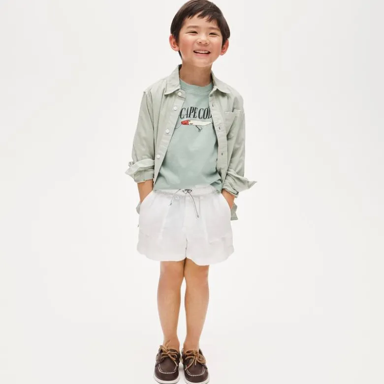 Boys' linen-blend dock short