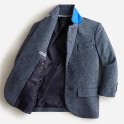Boys' Ludlow suit jacket in wool-blend herringbone