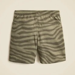 Boys' pull-on short in zebra-print stretch chino