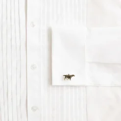 Brass dog cuff links