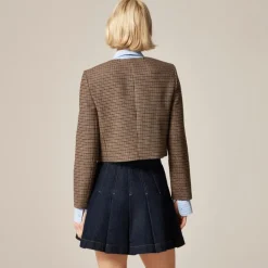Bridgette lady jacket in houndstooth wool blend
