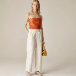 Broken-in jersey tube top with mirror embellishments