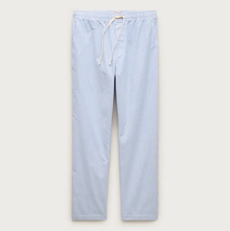 Broken-in oxford lounge pant in organic cotton stripe