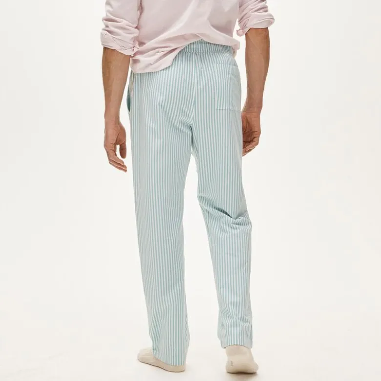 Broken-in oxford lounge pant in organic cotton stripe