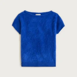 Brushed cashmere boatneck T-shirt