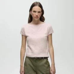 Brushed cashmere boatneck T-shirt