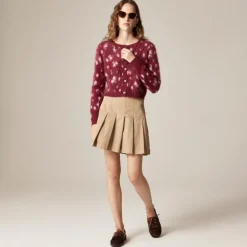 Brushed cashmere cropped cardigan in blurry floral