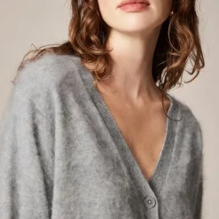 Brushed cashmere party cardigan