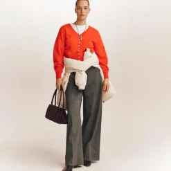 Brushed cashmere relaxed-fit reversible cardigan