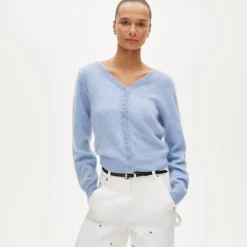 Brushed cashmere relaxed-fit reversible cardigan