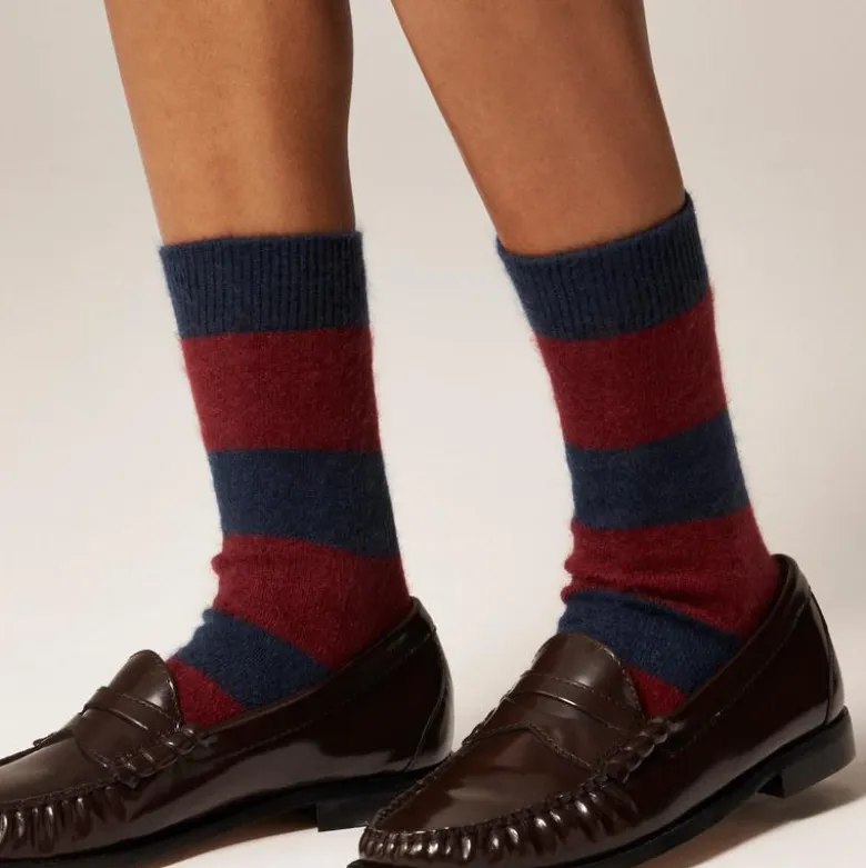 Brushed cashmere-blend socks