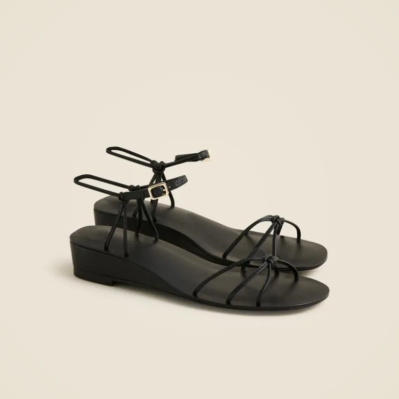 Brynn wedge sandals in metallic leather