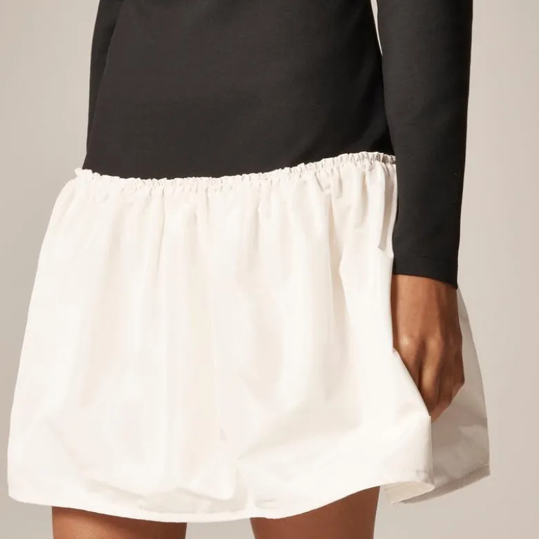 Bubble-hem colorblock mixy dress
