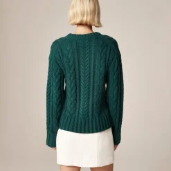 Cable-knit crewneck sweater