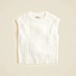 Cable-knit shell in wool blend