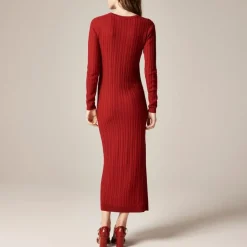 Cable-knit sweater-dress in merino wool