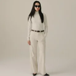 Camp-pocket wide-leg pant in stretch corduroy