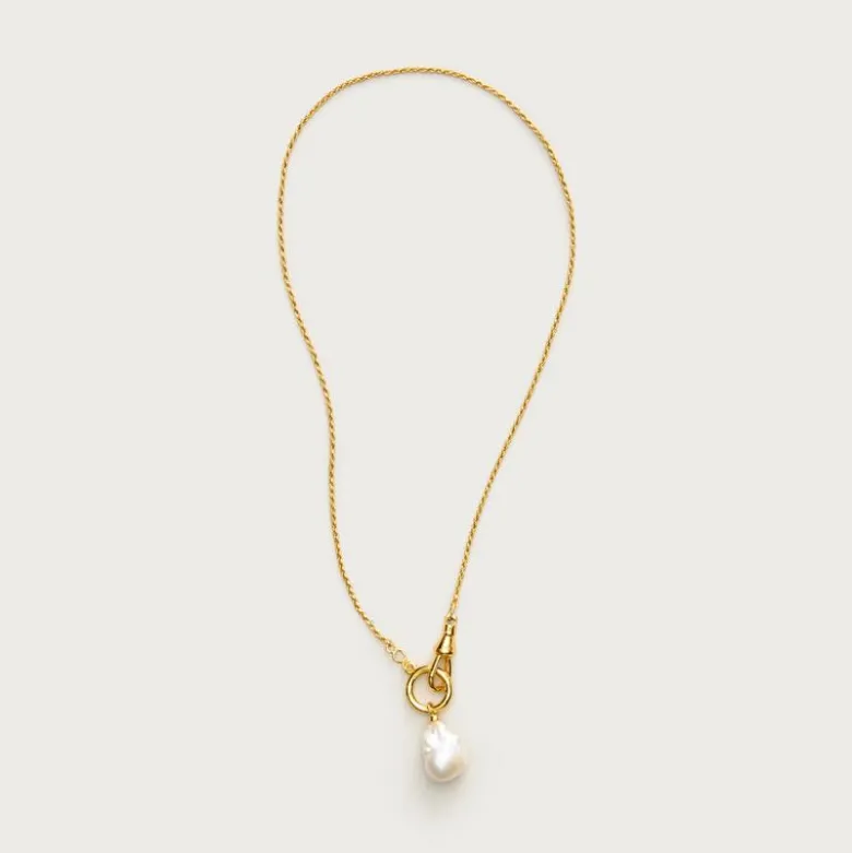 Carabiner pearl necklace