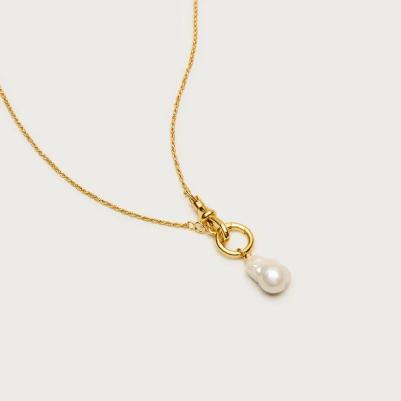 Carabiner pearl necklace