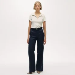 Carolina flare pant in stretch linen blend