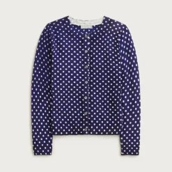 Carolyn cardigan in polka-dot merino wool