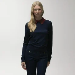 Carolyn collared sweater in merino wool