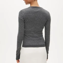 Carolyn fitted crewneck sweater in polka-dot merino wool