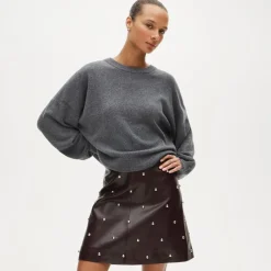 Cashmere blouson-sleeve sweater