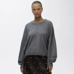 Cashmere blouson-sleeve sweater