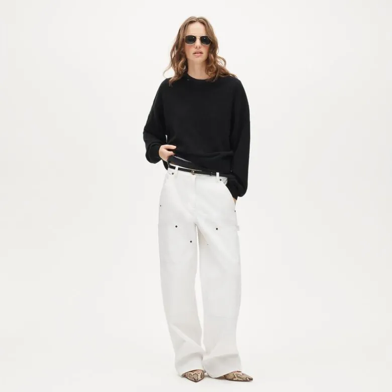 Cashmere blouson-sleeve sweater