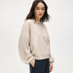 Cashmere blouson-sleeve sweater