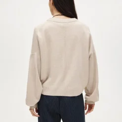 Cashmere blouson-sleeve sweater