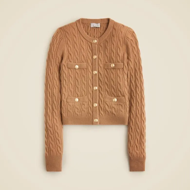 Cashmere cable-knit cardigan
