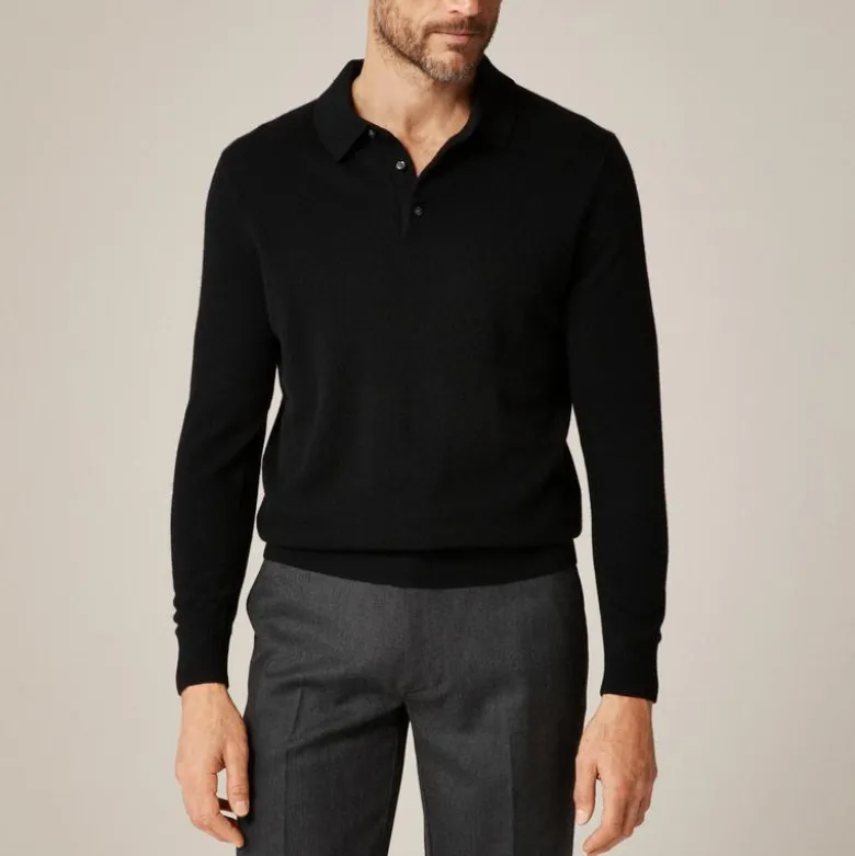 Cashmere collared sweater-polo