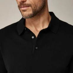 Cashmere collared sweater-polo