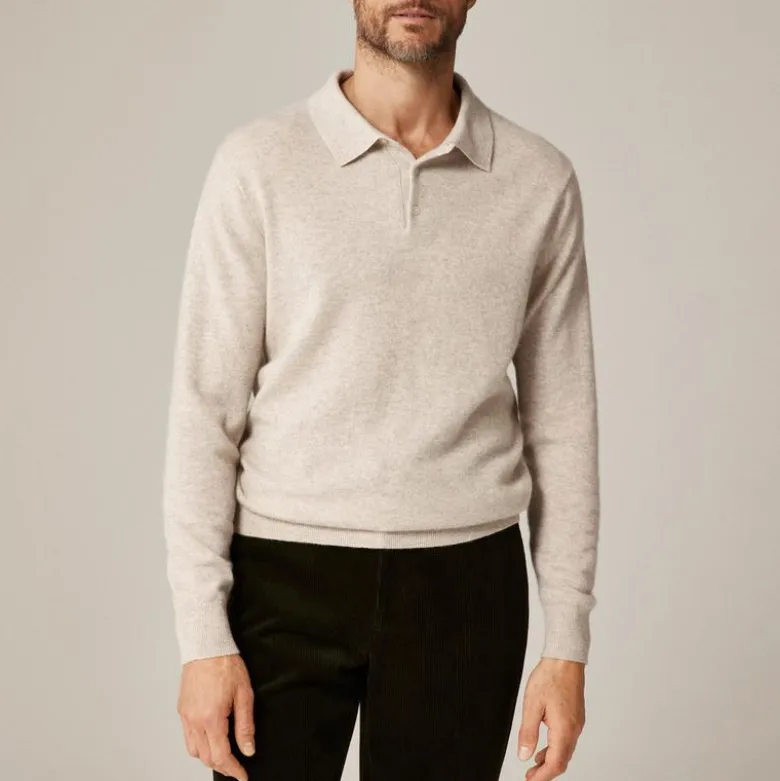 Cashmere collared sweater-polo