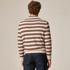 Cashmere crewneck sweater in double stripe