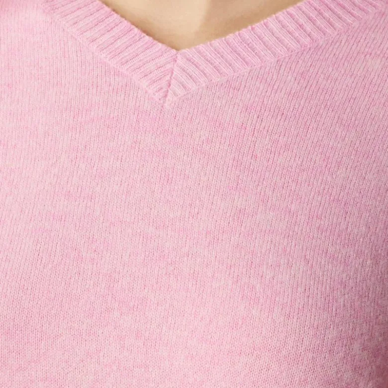 Cashmere high V-neck sweater